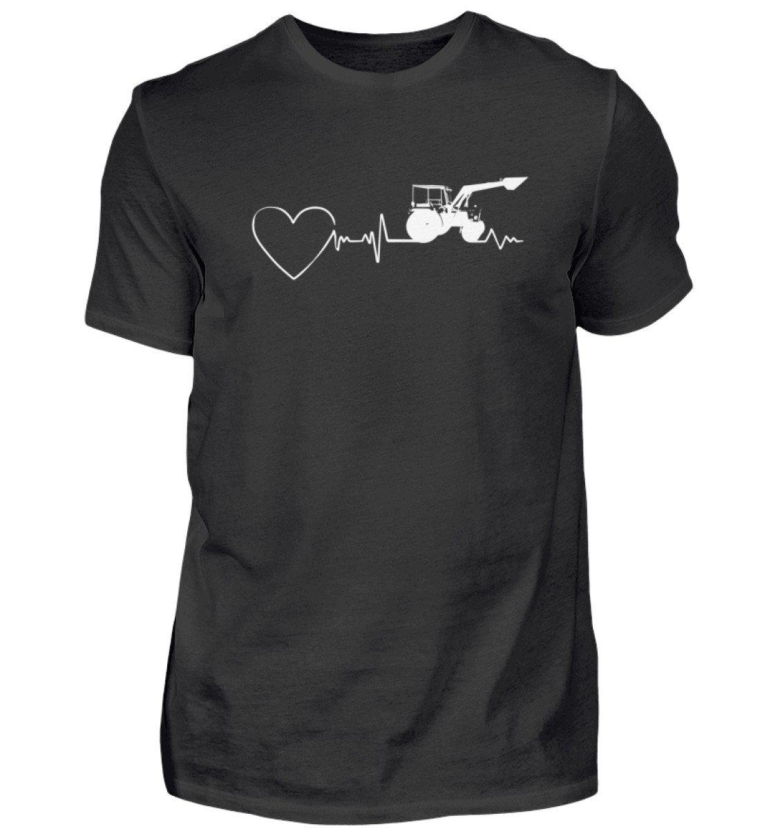 Heartbeat Frontlader · Herren T-Shirt-Herren Basic T-Shirt-Black-S-Agrarstarz