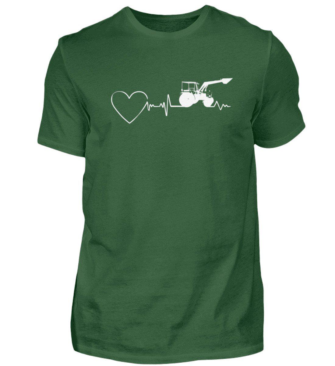 Heartbeat Frontlader · Herren T-Shirt-Herren Basic T-Shirt-Bottle Green-S-Agrarstarz