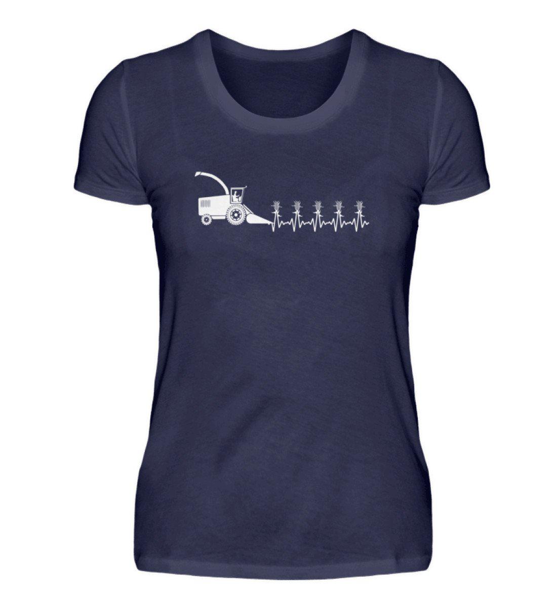 Heartbeat Häcksler · Damen T-Shirt-Damen Basic T-Shirt-Navy-S-Agrarstarz