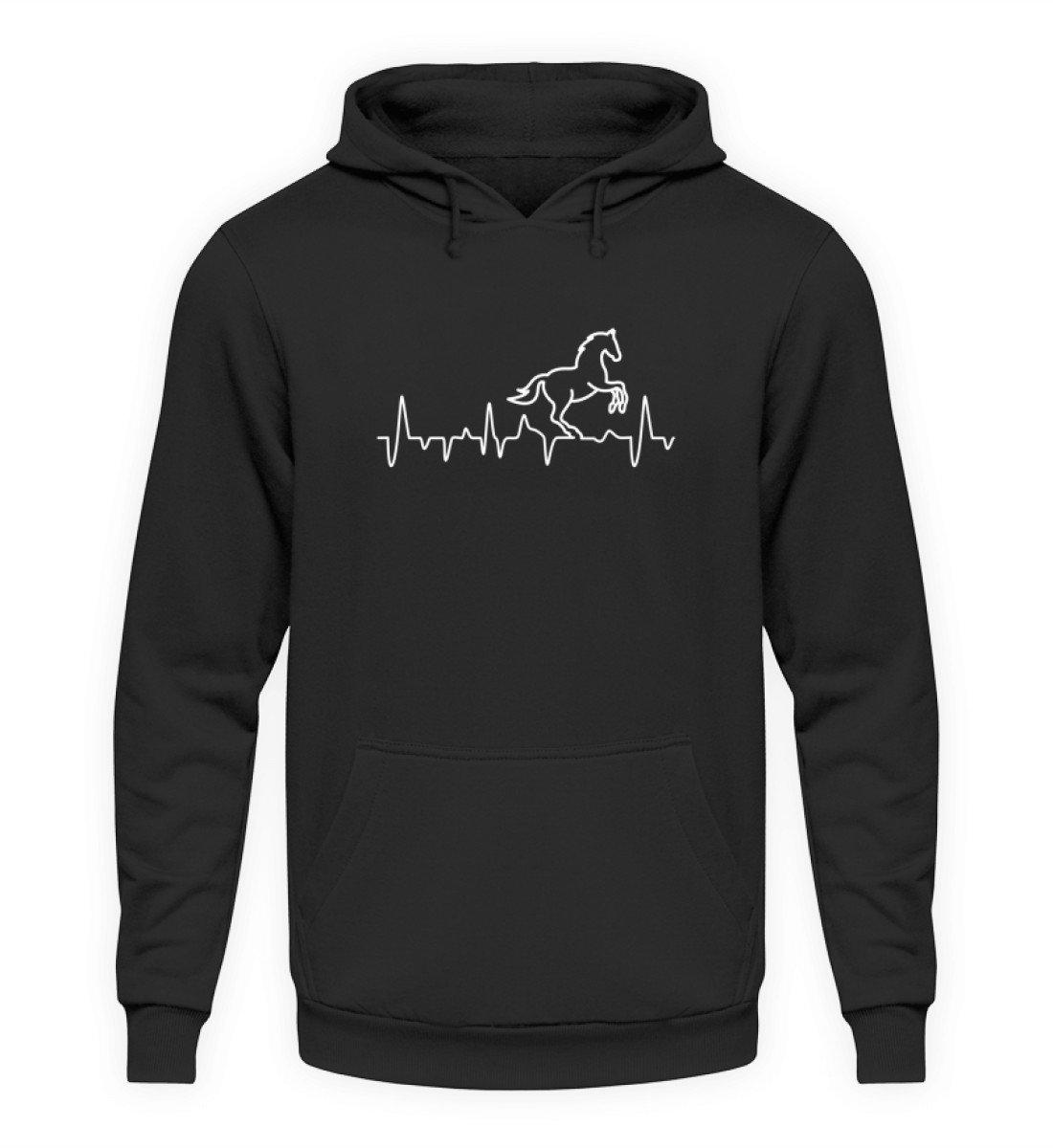 Heartbeat Pferd · Unisex Kapuzenpullover Hoodie-Unisex Hoodie-Jet Black-S-Agrarstarz