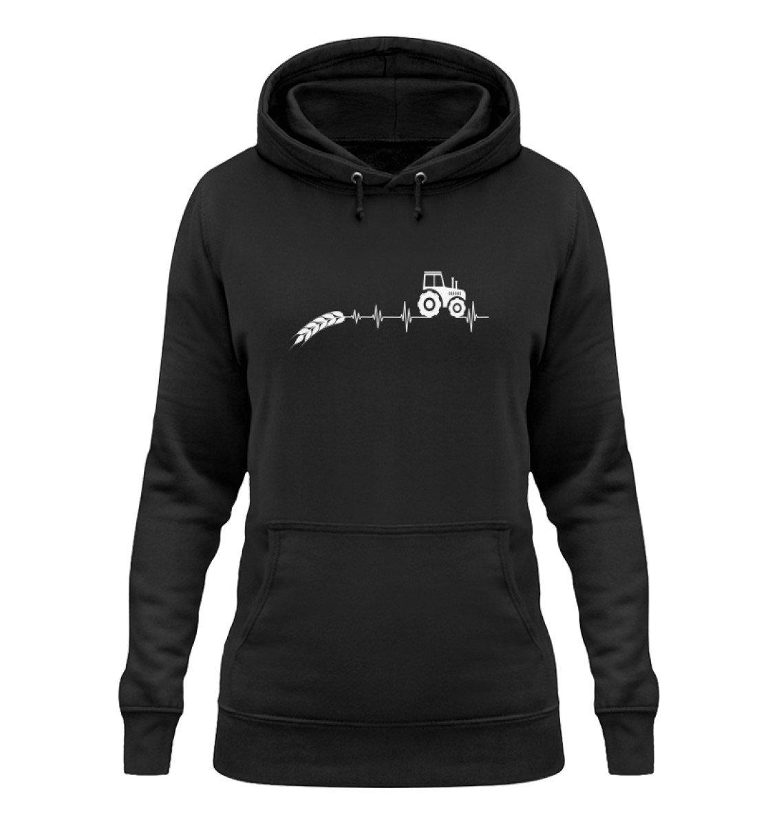 Heartbeat Traktor Äre · Damen Hoodie-Damen Hoodie-Jet Black-XS-Agrarstarz