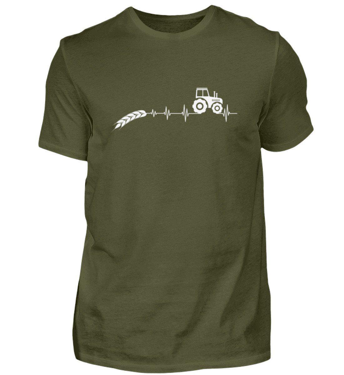 Heartbeat Traktor Äre · Herren T-Shirt-Herren Basic T-Shirt-Urban Khaki-S-Agrarstarz