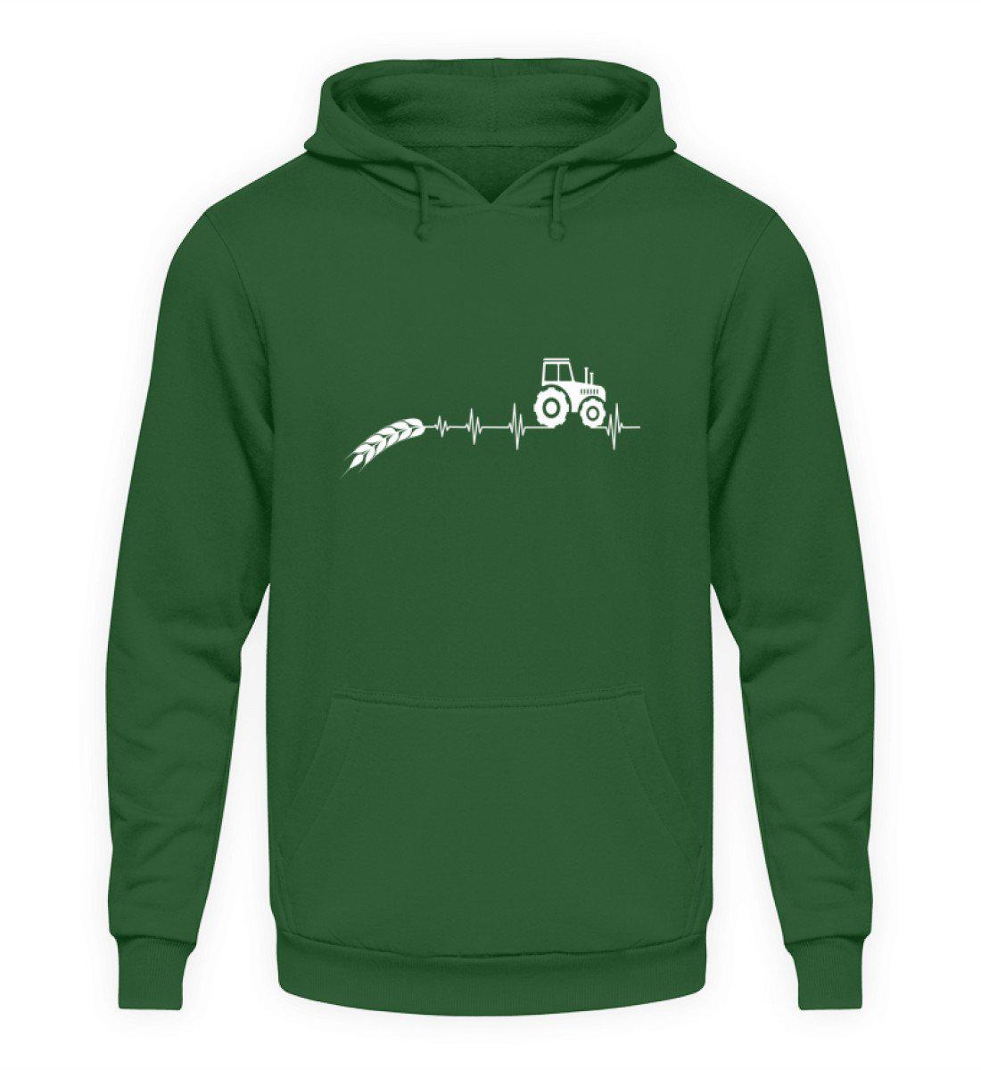 Heartbeat Traktor Äre · Unisex Kapuzenpullover Hoodie-Unisex Hoodie-Bottle Green-S-Agrarstarz