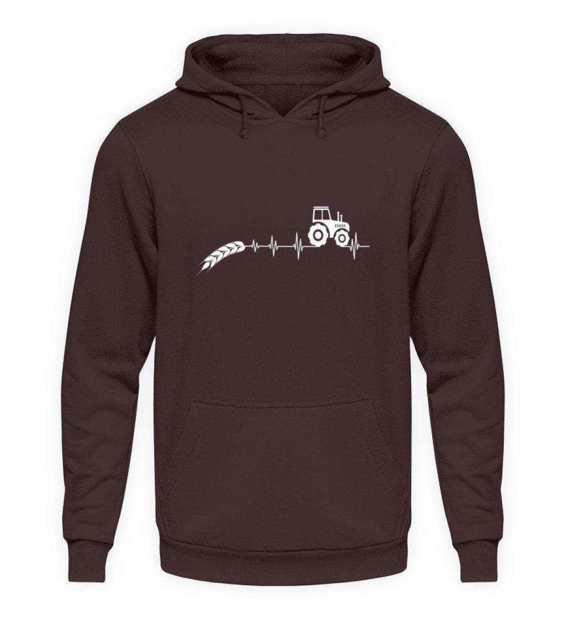 Heartbeat Traktor Äre · Unisex Kapuzenpullover Hoodie-Unisex Hoodie-Hot Chocolate-S-Agrarstarz