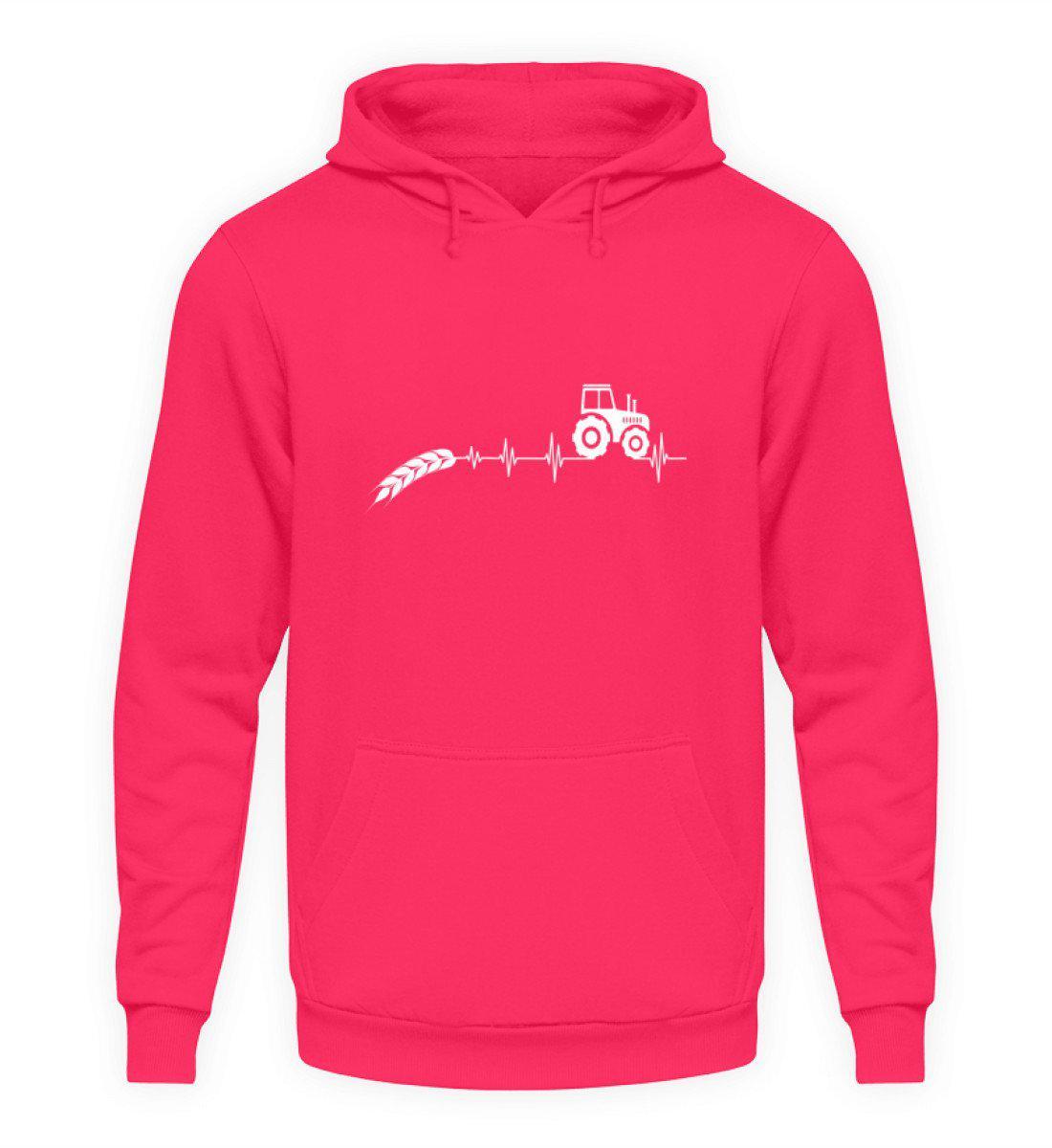 Heartbeat Traktor Äre · Unisex Kapuzenpullover Hoodie-Unisex Hoodie-Hot Pink-S-Agrarstarz