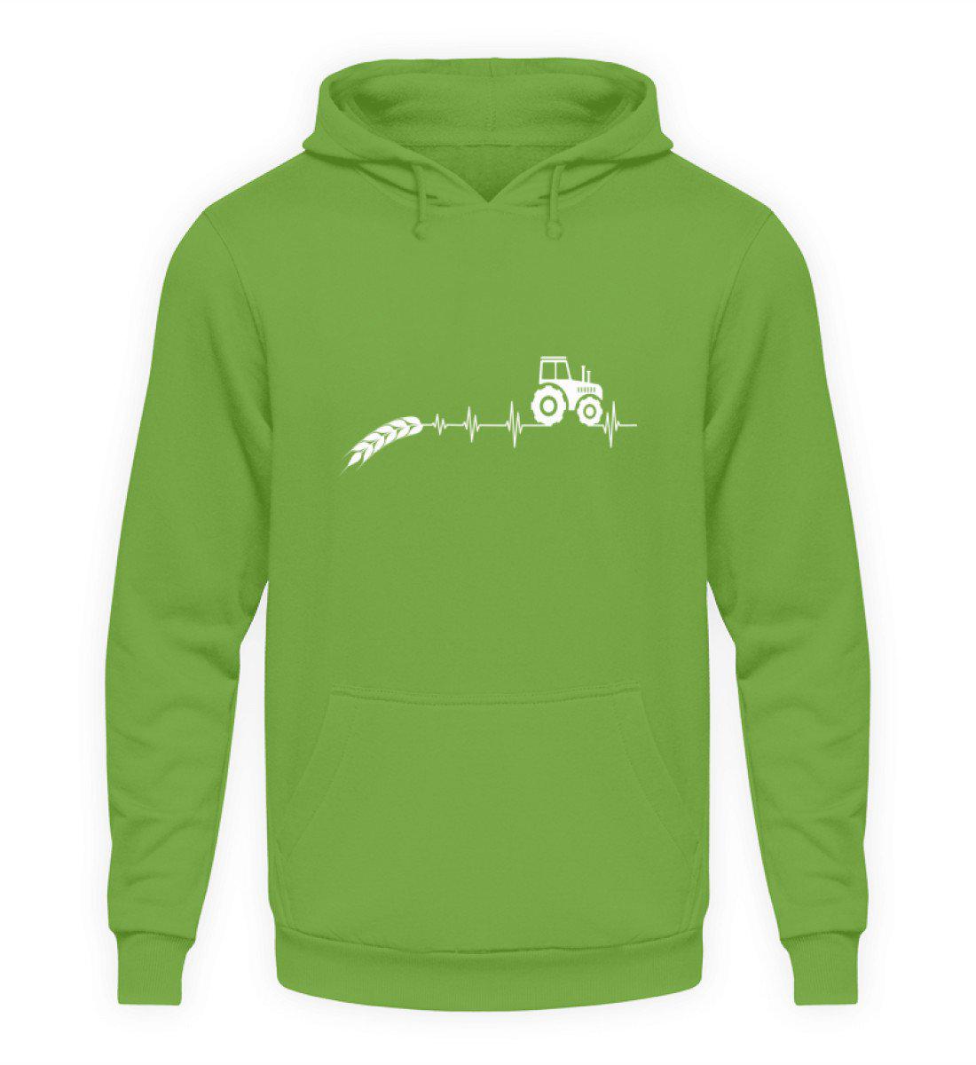 Heartbeat Traktor Äre · Unisex Kapuzenpullover Hoodie-Unisex Hoodie-LimeGreen-S-Agrarstarz