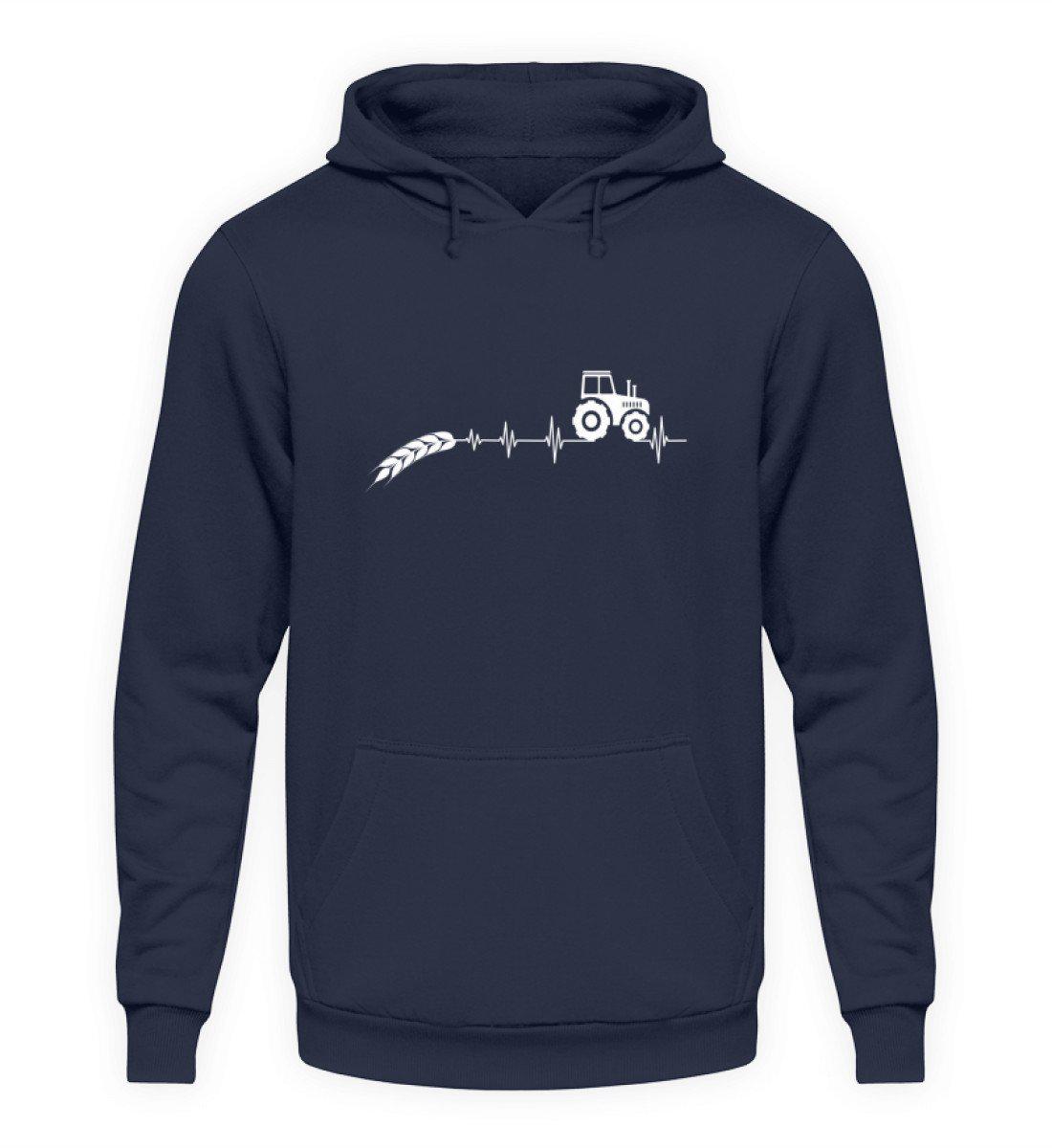 Heartbeat Traktor Äre · Unisex Kapuzenpullover Hoodie-Unisex Hoodie-Oxford Navy-S-Agrarstarz