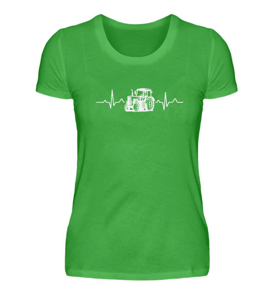Heartbeat Traktor · Damen T-Shirt-Damen Basic T-Shirt-Green Apple-S-Agrarstarz