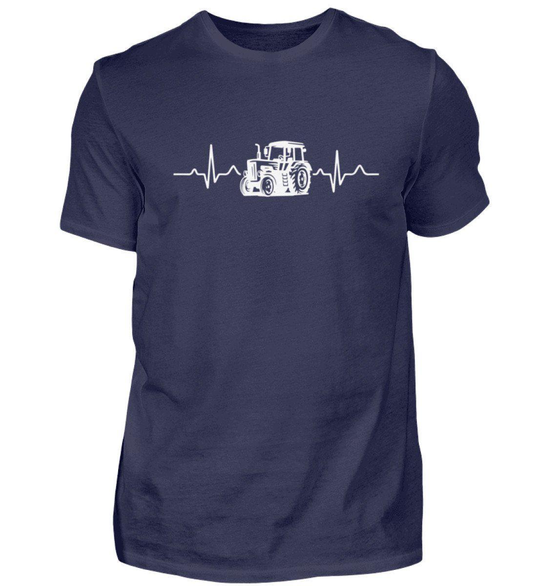 Heartbeat Traktor · Herren T-Shirt-Herren Basic T-Shirt-Navy-S-Agrarstarz