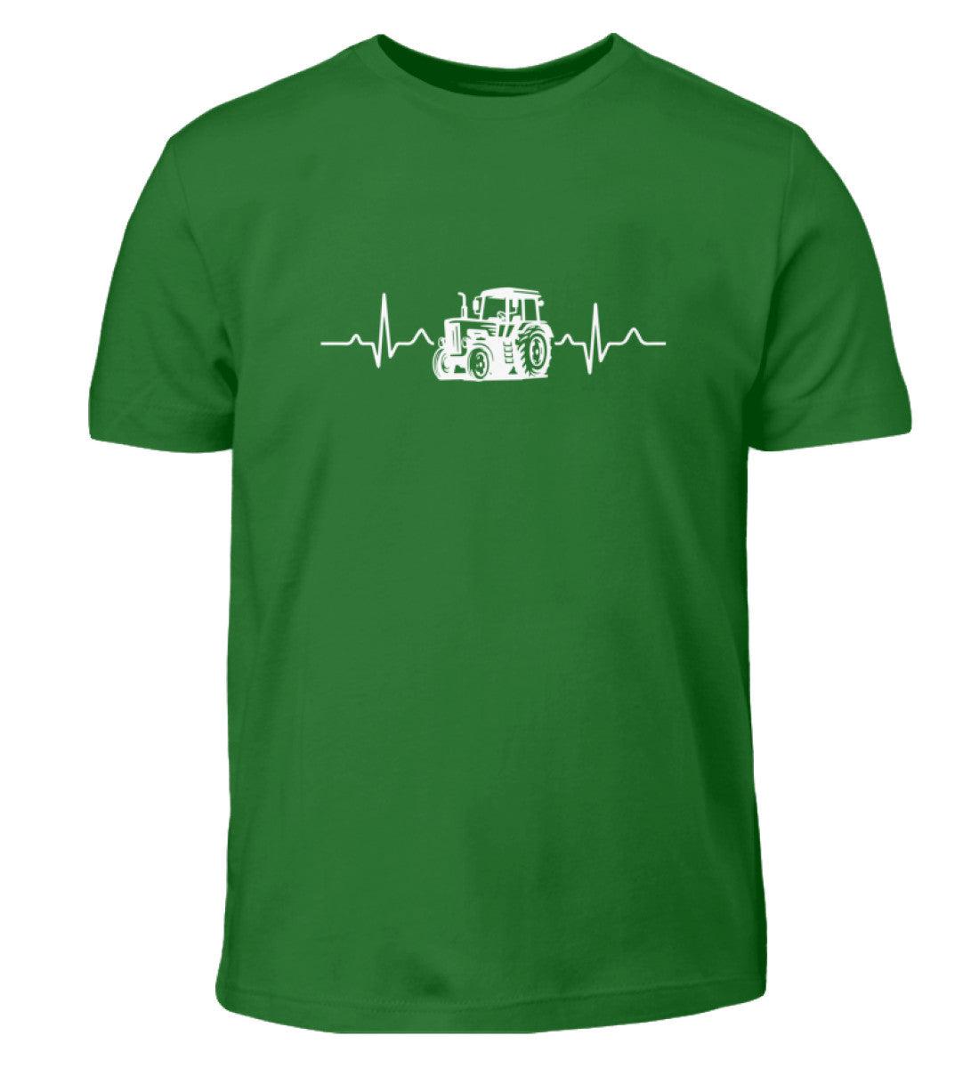 Heartbeat Traktor · Kinder T-Shirt-Kinder T-Shirt-Kelly Green-12/14 (152/164)-Agrarstarz