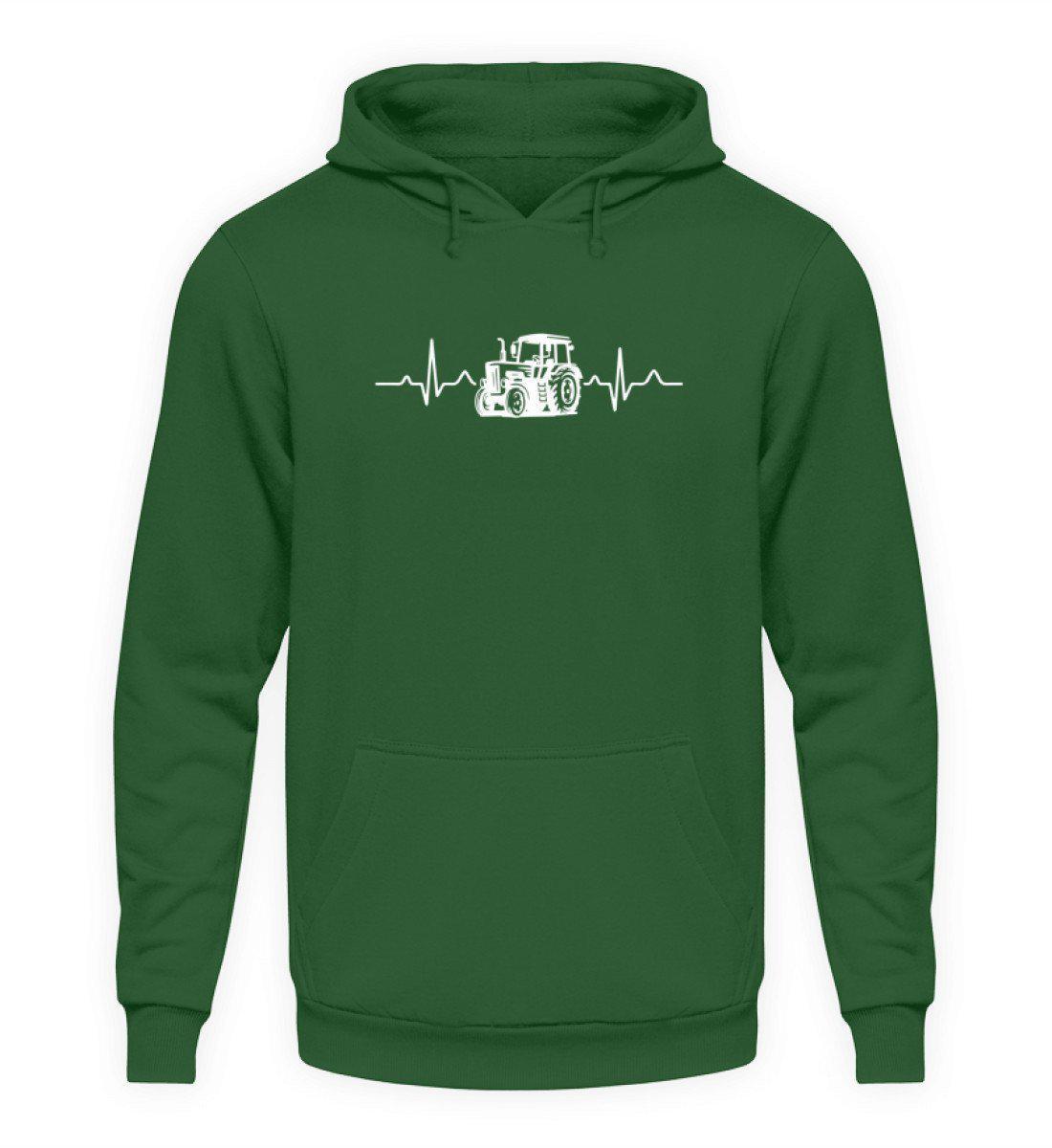 Heartbeat Traktor · Unisex Kapuzenpullover Hoodie-Unisex Hoodie-Bottle Green-L-Agrarstarz