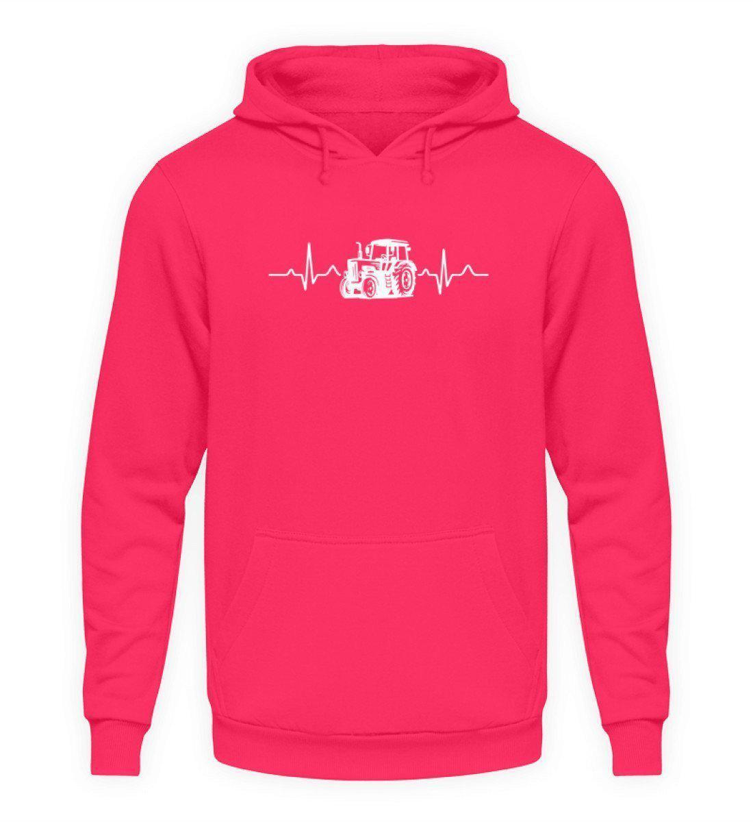 Heartbeat Traktor · Unisex Kapuzenpullover Hoodie-Unisex Hoodie-Hot Pink-L-Agrarstarz