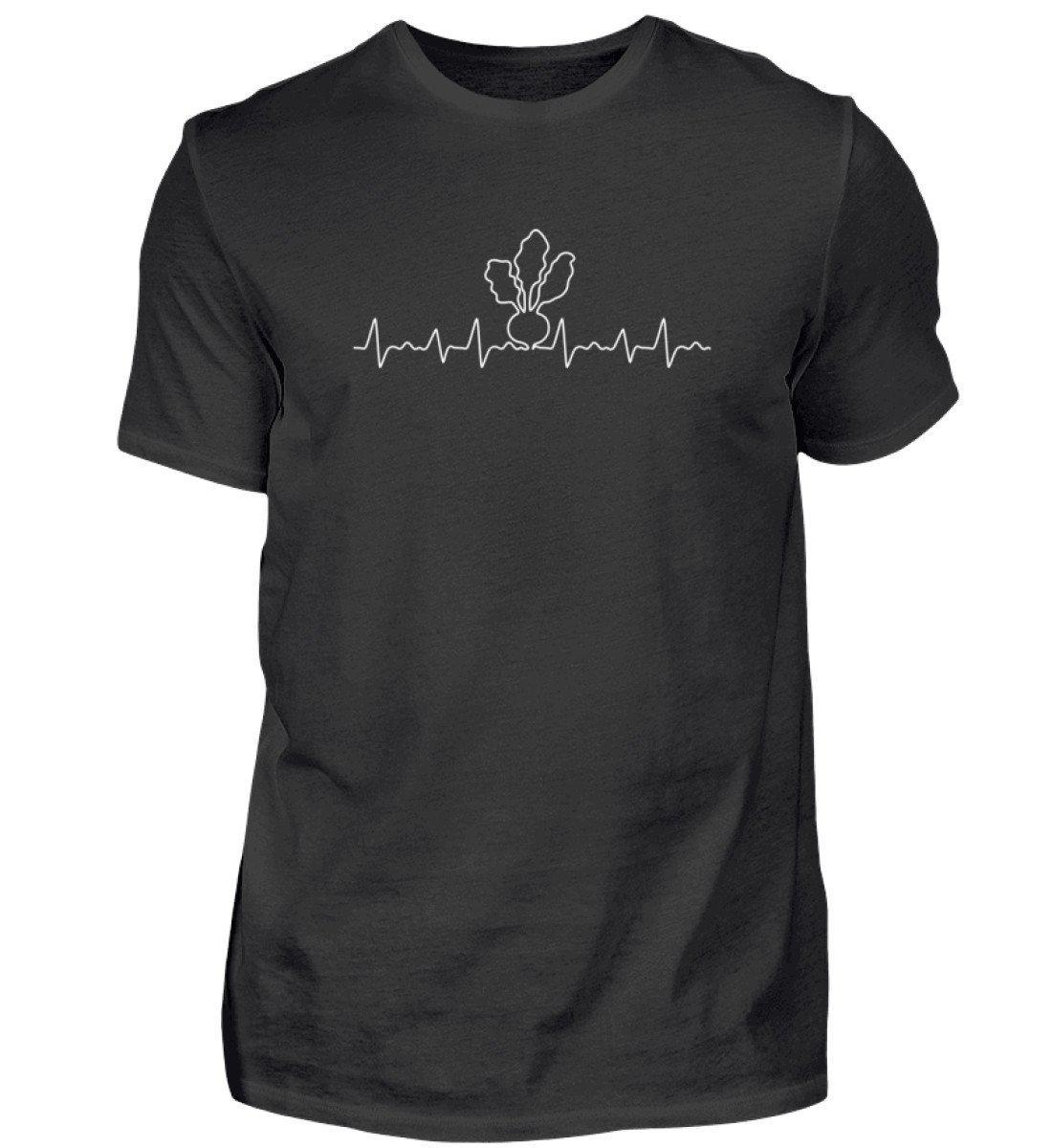 Heartbeat Zuckerrübe · Herren T-Shirt-Herren Basic T-Shirt-Black-S-Agrarstarz