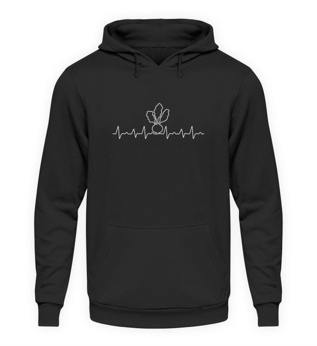 Heartbeat Zuckerrübe · Unisex Kapuzenpullover Hoodie-Unisex Hoodie-Jet Black-S-Agrarstarz