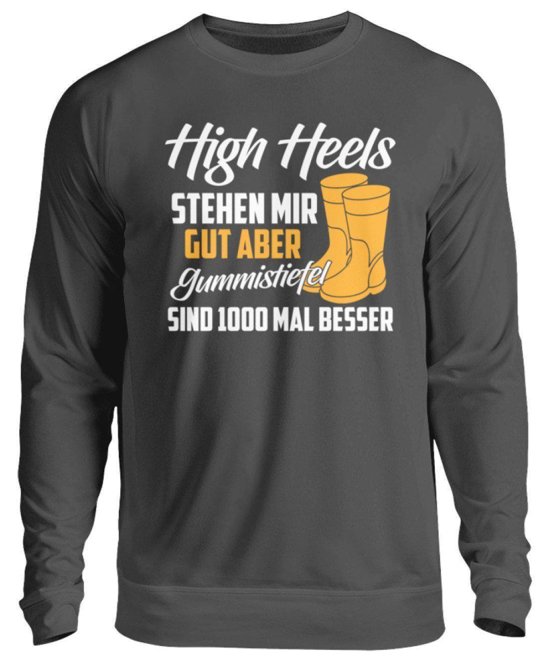 High Heels stehen mir gut · Unisex Sweatshirt Pullover-Unisex Sweatshirt-Storm Grey (Solid)-S-Agrarstarz