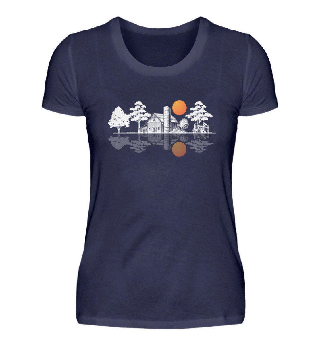 Hof Skyline · Damen T-Shirt-Damen Basic T-Shirt-Navy-S-Agrarstarz