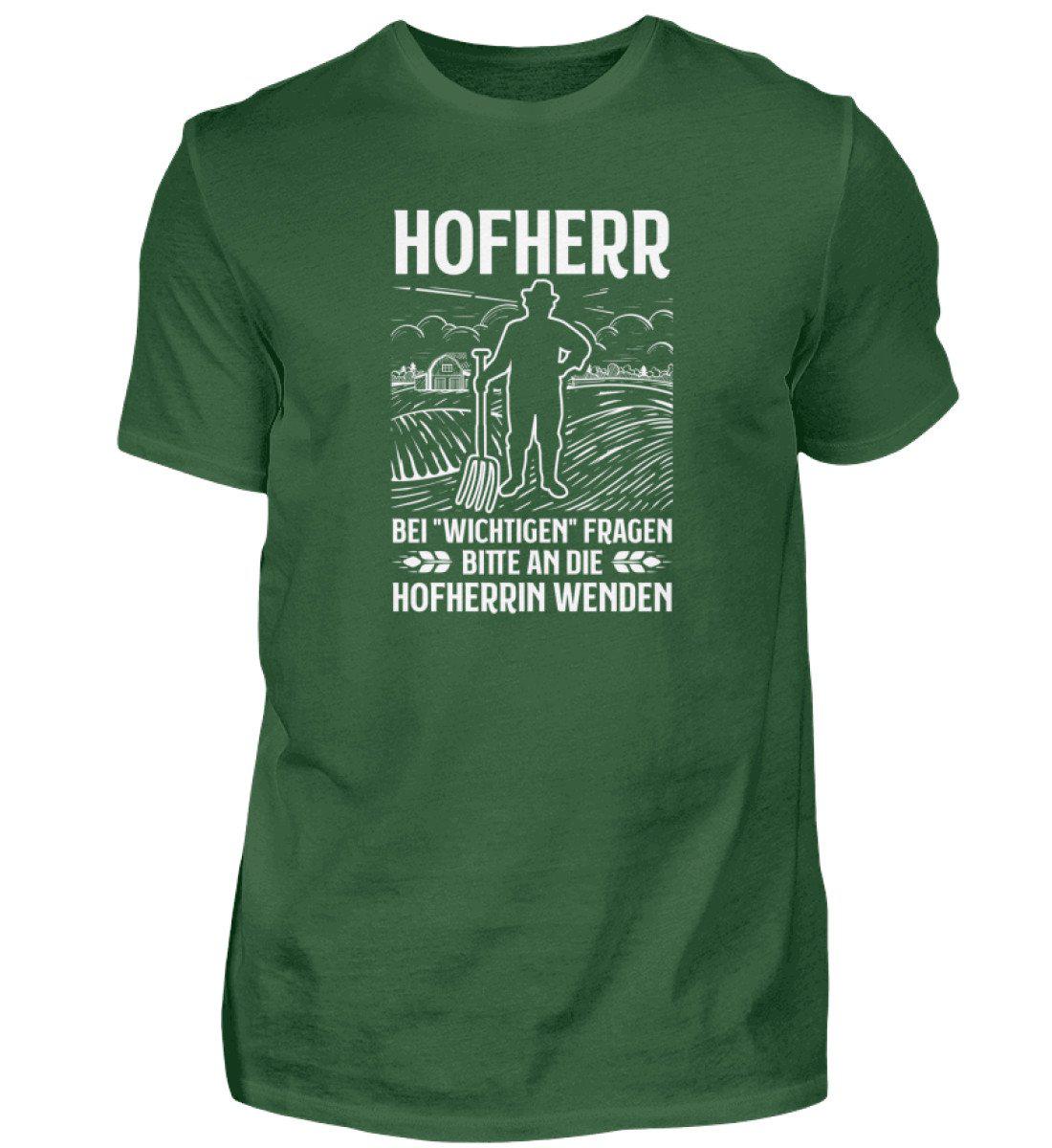 Hofherr wichtige Fragen Hofherrin · Herren T-Shirt-Herren Basic T-Shirt-Bottle Green-S-Agrarstarz