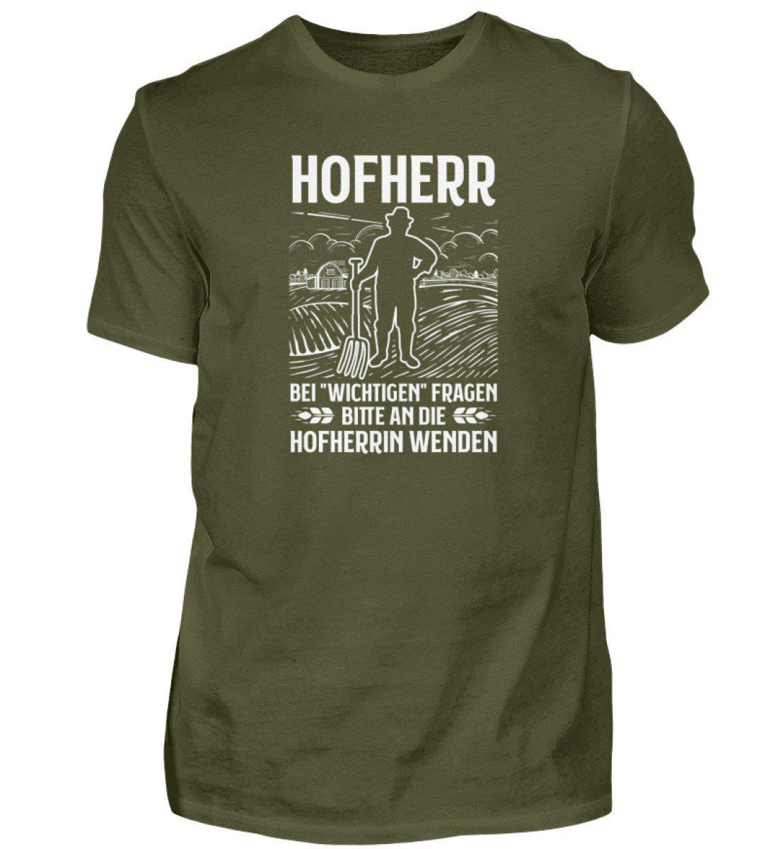 Hofherr wichtige Fragen Hofherrin · Herren T-Shirt-Herren Basic T-Shirt-Urban Khaki-S-Agrarstarz
