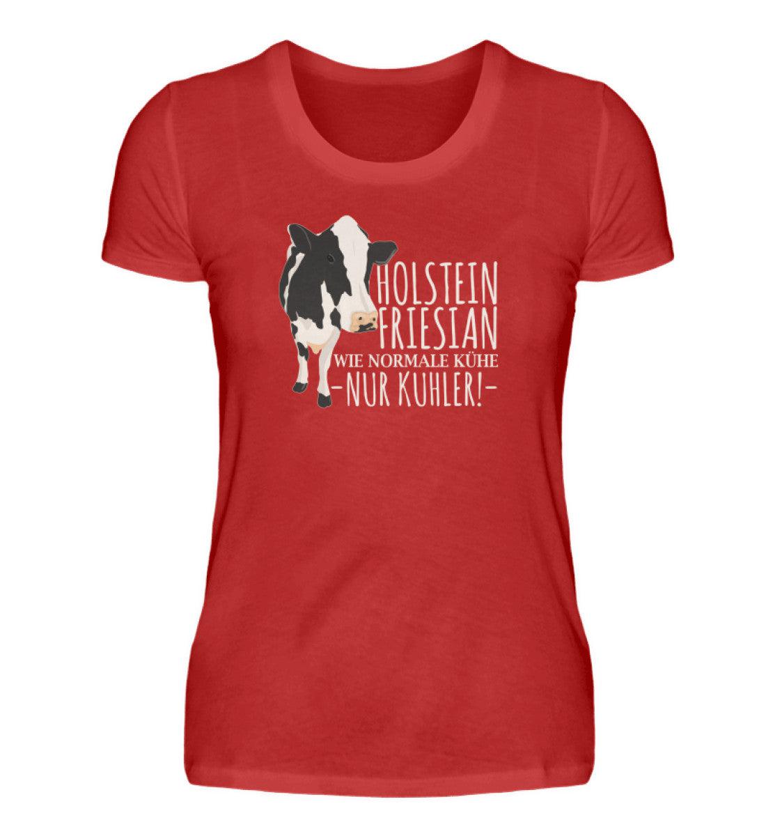 Holstein Friesian kuhler · Damen T-Shirt-Damen Basic T-Shirt-Red-S-Agrarstarz