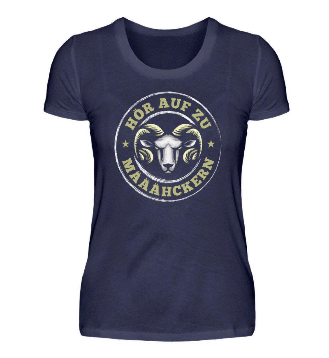 Hör auf zu määähckern · Damen T-Shirt-Damen Basic T-Shirt-Navy-S-Agrarstarz