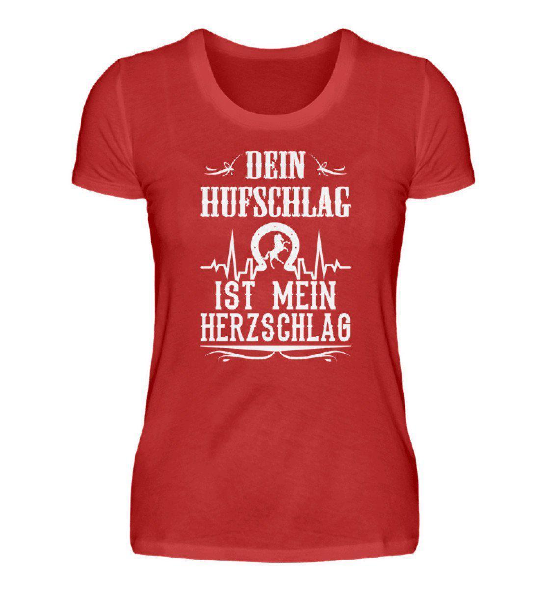 Hufschlag Herzschlag · Damen T-Shirt-Damen Basic T-Shirt-Red-S-Agrarstarz