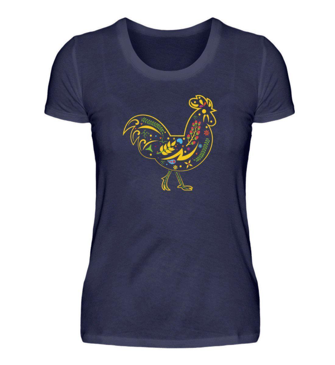 Huhn Colourful · Damen T-Shirt-Damen Basic T-Shirt-Agrarstarz