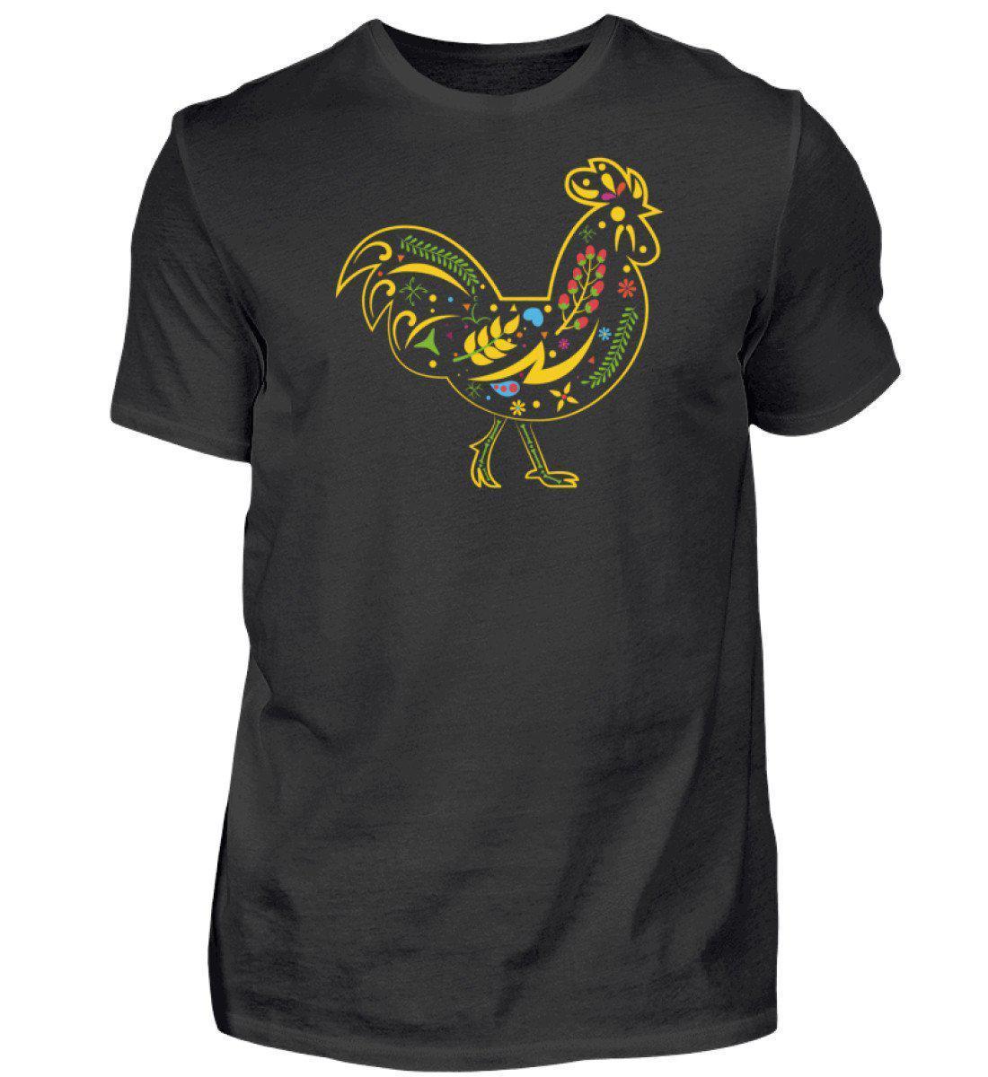 Huhn Colourful · Herren T-Shirt-Herren Basic T-Shirt-Black-S-Agrarstarz
