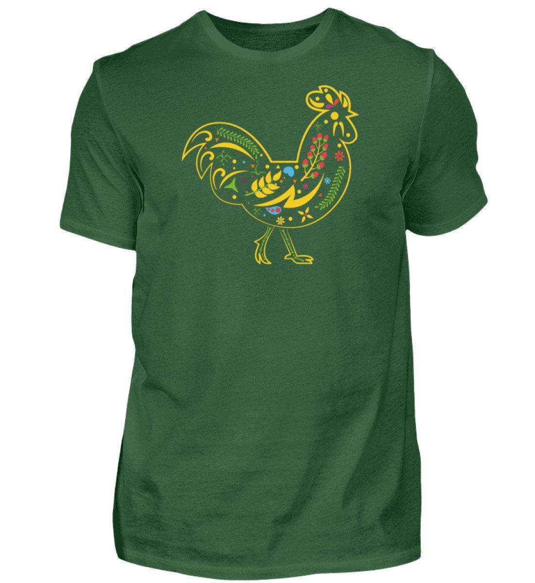 Huhn Colourful · Herren T-Shirt-Herren Basic T-Shirt-Bottle Green-S-Agrarstarz