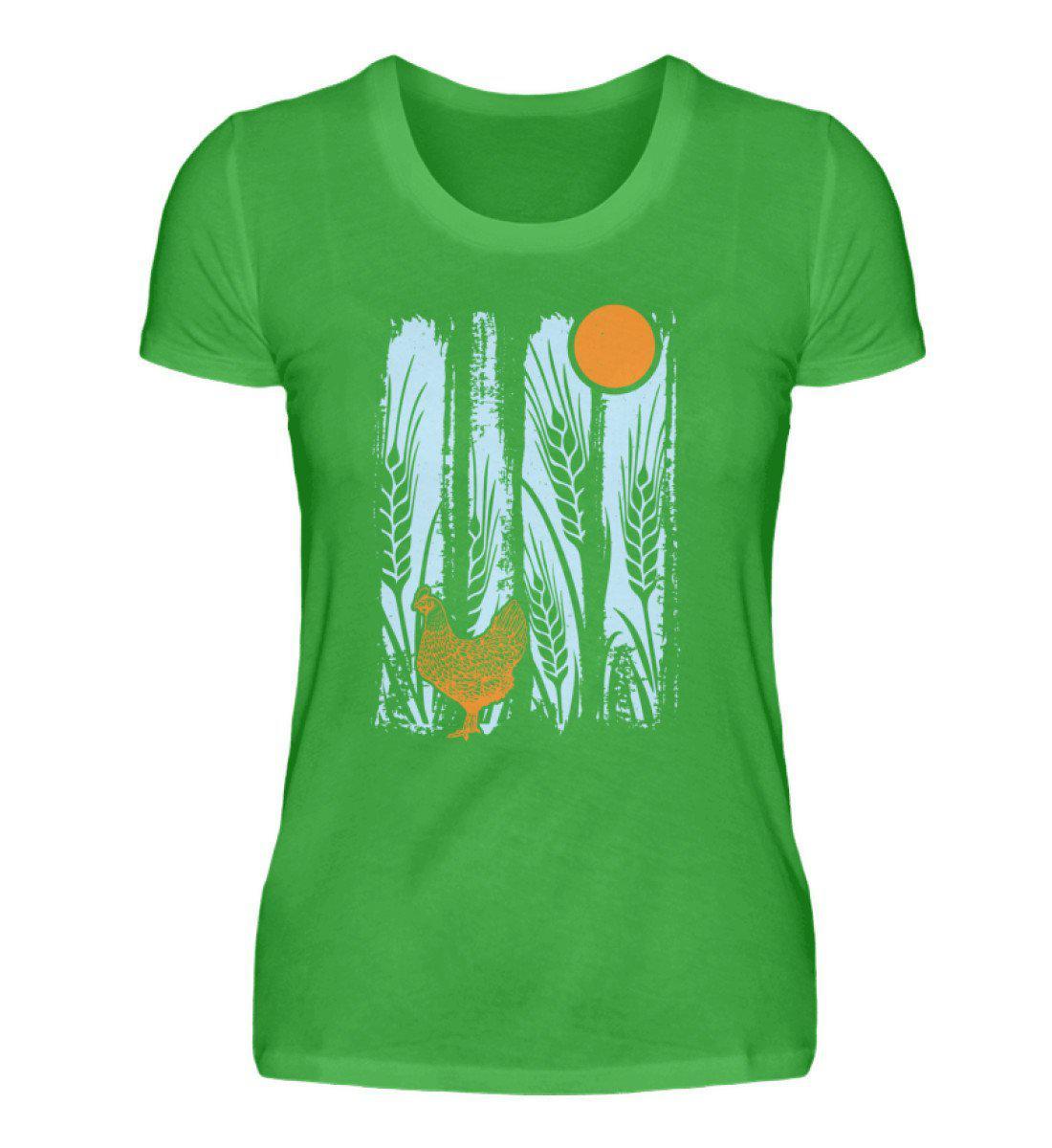 Huhn Mond Colourful · Damen T-Shirt-Damen Basic T-Shirt-Green Apple-S-Agrarstarz
