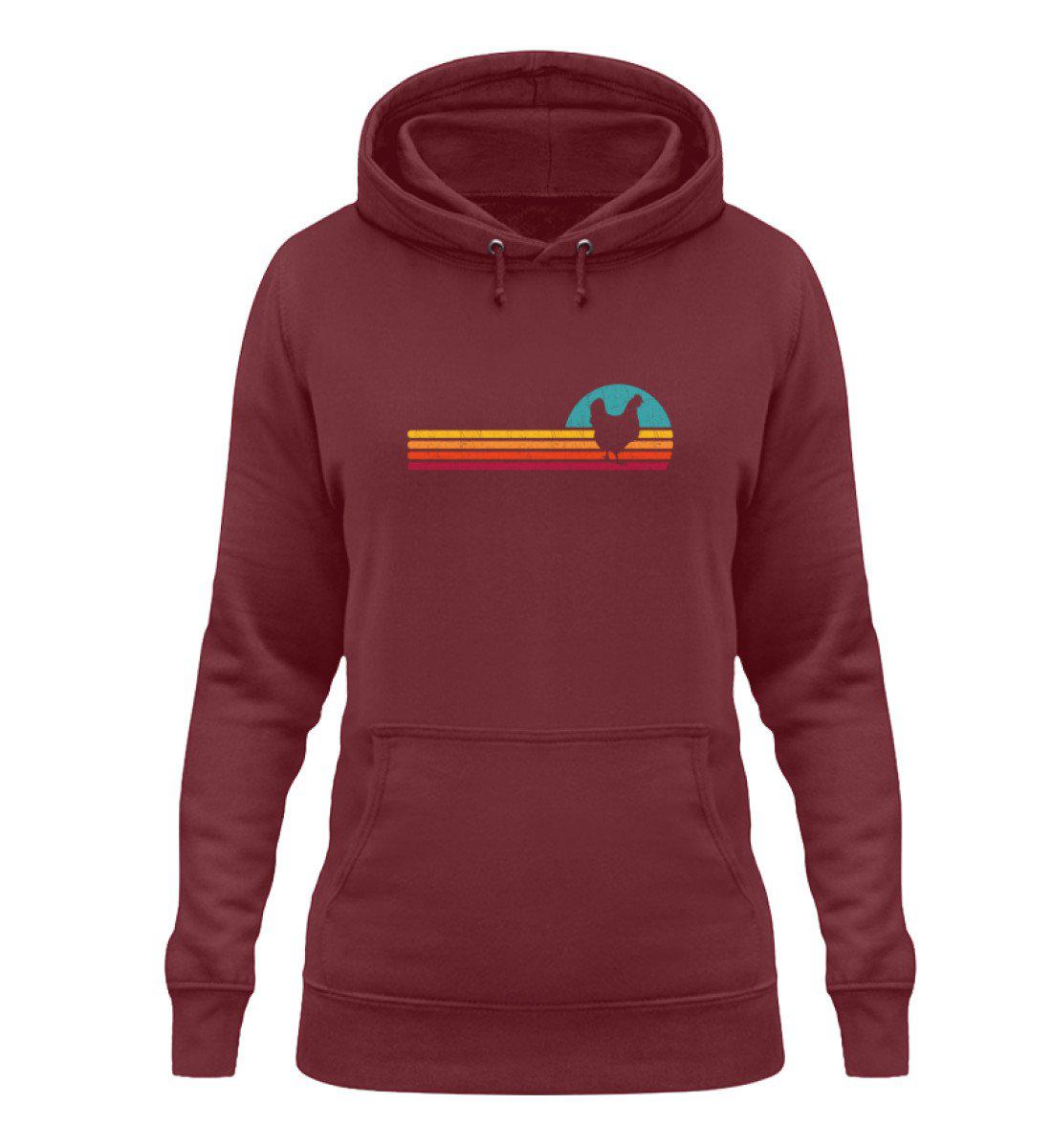 Huhn Retro · Damen Hoodie-Damen Hoodie-Burgundy-XS-Agrarstarz