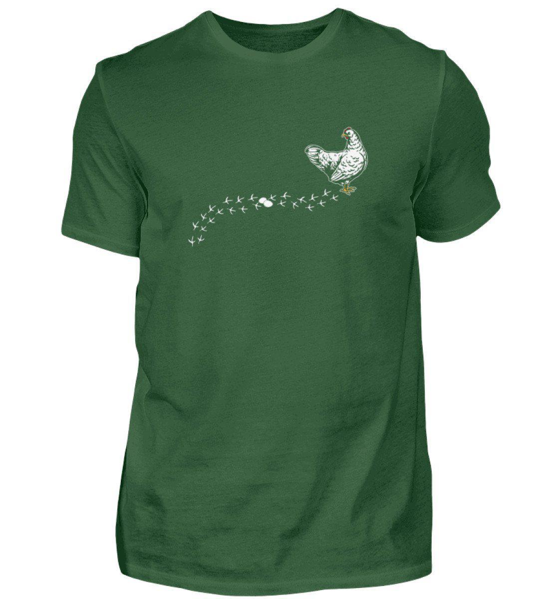 Huhn Spuren · Herren T-Shirt-Herren Basic T-Shirt-Bottle Green-S-Agrarstarz