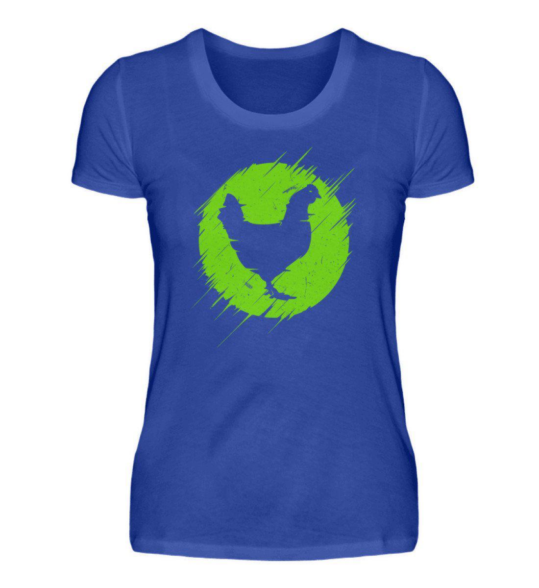 Huhn simple · Damen T-Shirt-Damen Basic T-Shirt-Neon Blue-S-Agrarstarz