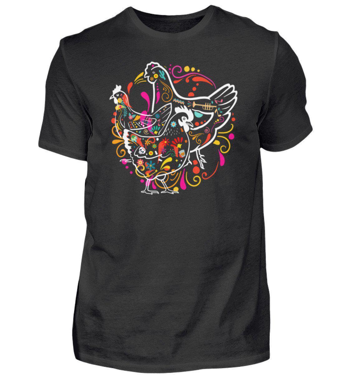 Hühner Colourful · Herren T-Shirt-Herren Basic T-Shirt-Black-S-Agrarstarz