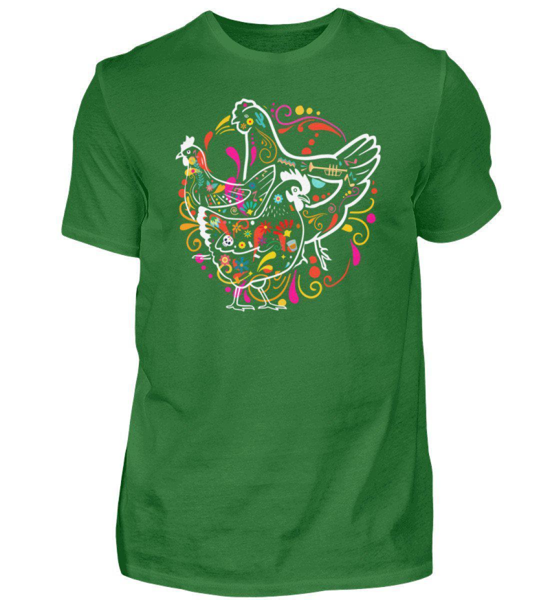 Hühner Colourful · Herren T-Shirt-Herren Basic T-Shirt-Kelly Green-S-Agrarstarz