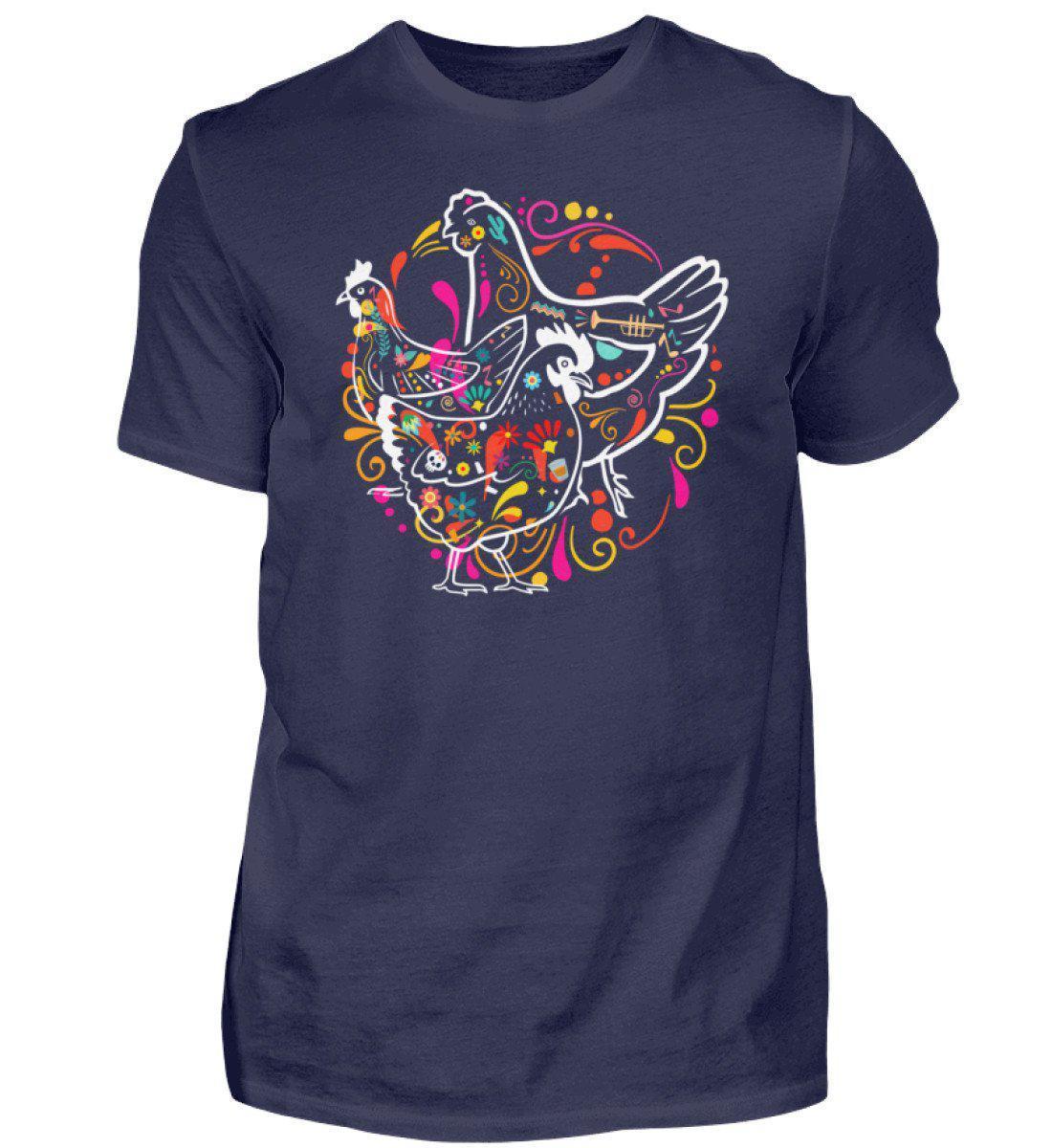 Hühner Colourful · Herren T-Shirt-Herren Basic T-Shirt-Navy-S-Agrarstarz