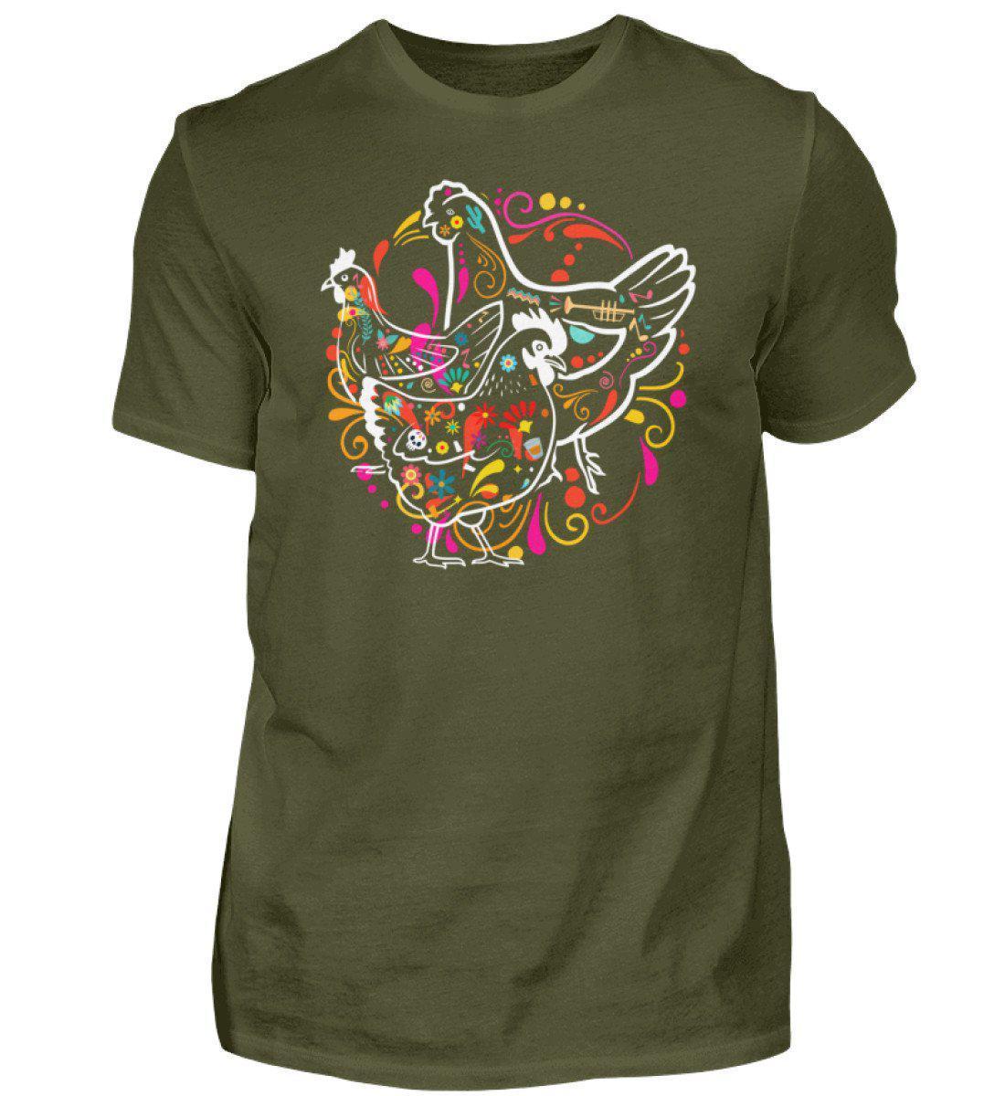 Hühner Colourful · Herren T-Shirt-Herren Basic T-Shirt-Urban Khaki-S-Agrarstarz