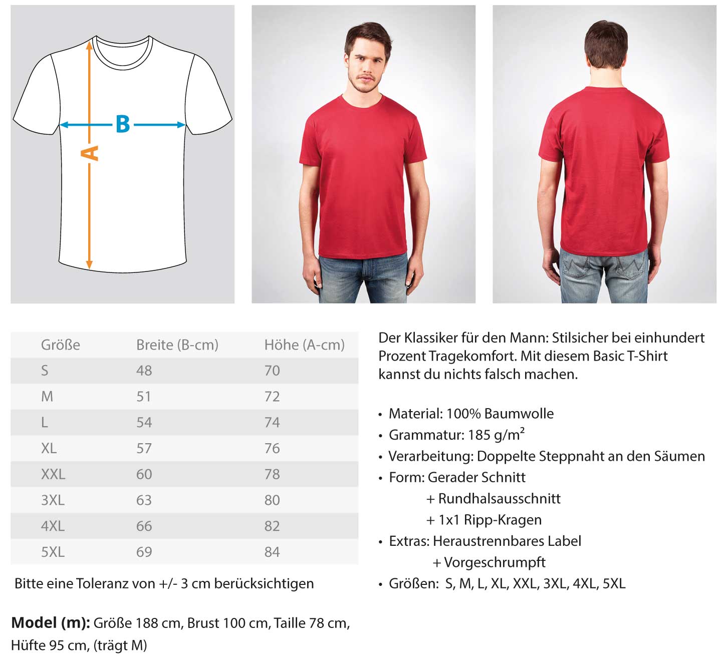 Hühner Colourful · Herren T-Shirt-Herren Basic T-Shirt-Agrarstarz