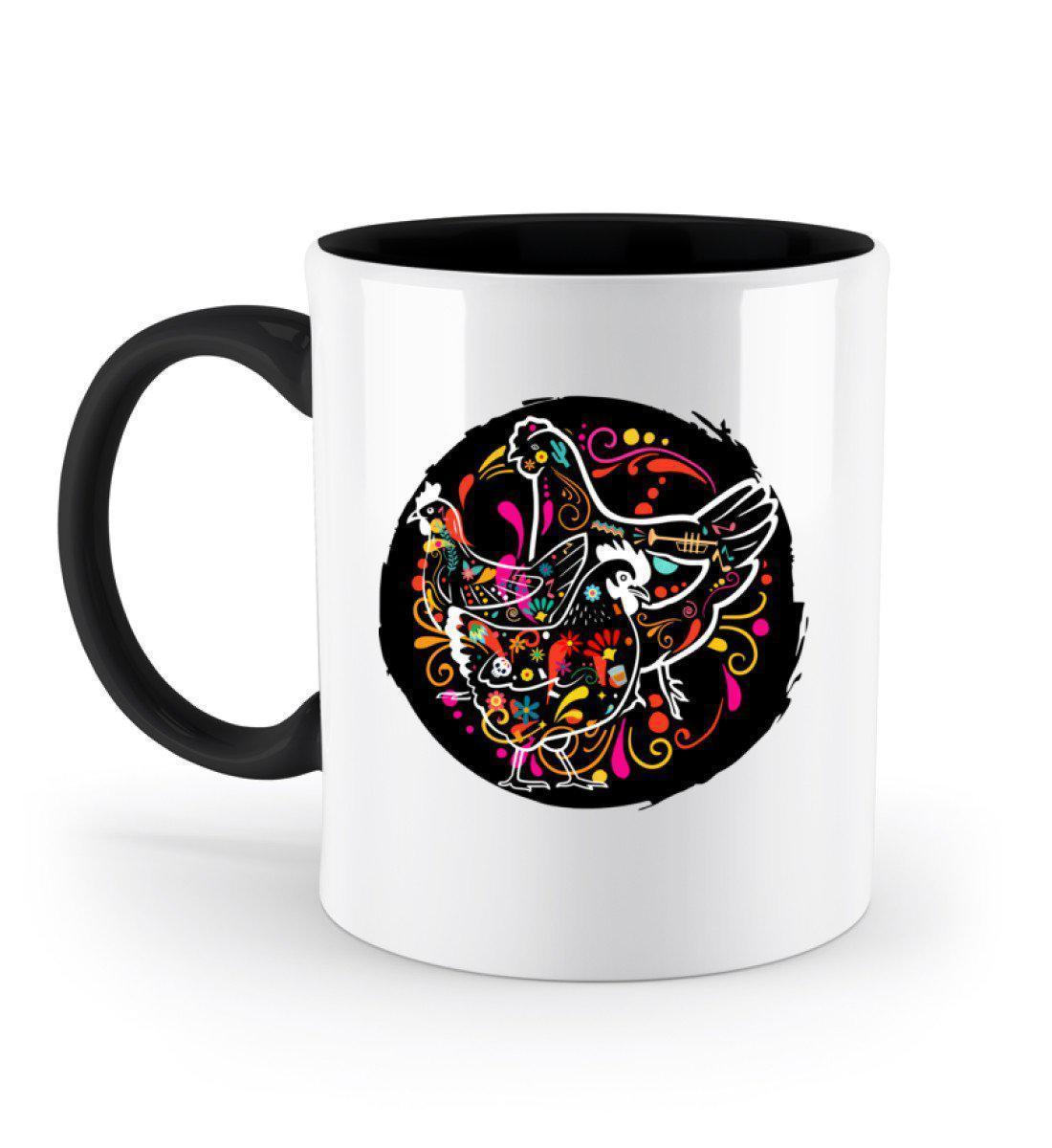 Hühner Colourful · Keramik Tasse zweifarbig-Keramik Tasse Zweifarbig-Black-330ml-Agrarstarz