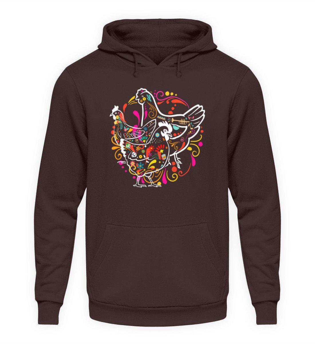 Hühner Colourful · Unisex Kapuzenpullover Hoodie-Unisex Hoodie-Hot Chocolate-L-Agrarstarz