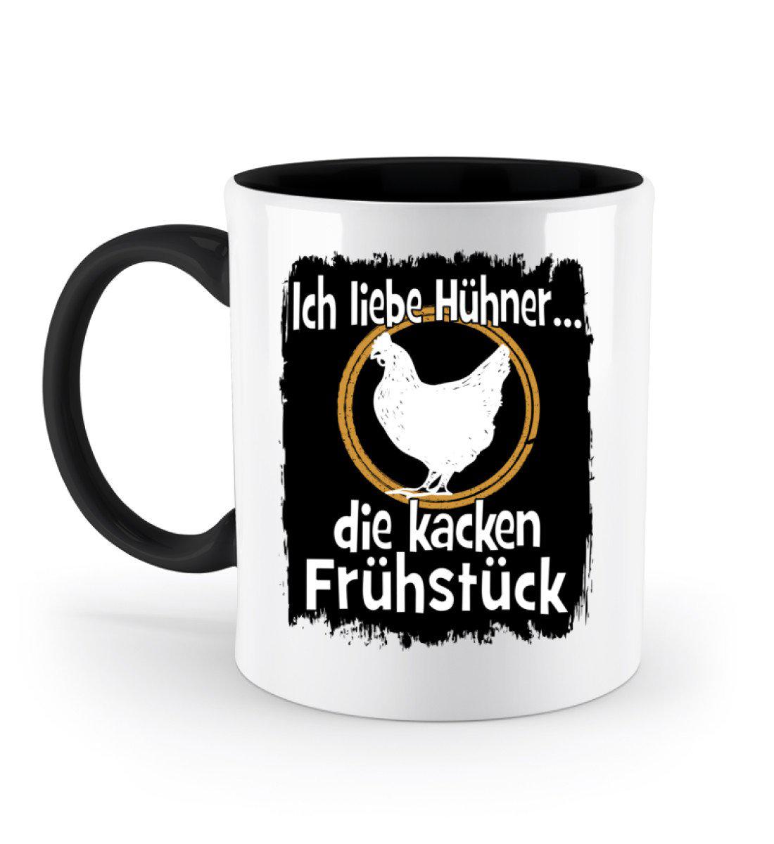 Hühner Frühstück · Keramik Tasse zweifarbig-Keramik Tasse Zweifarbig-Black-330ml-Agrarstarz