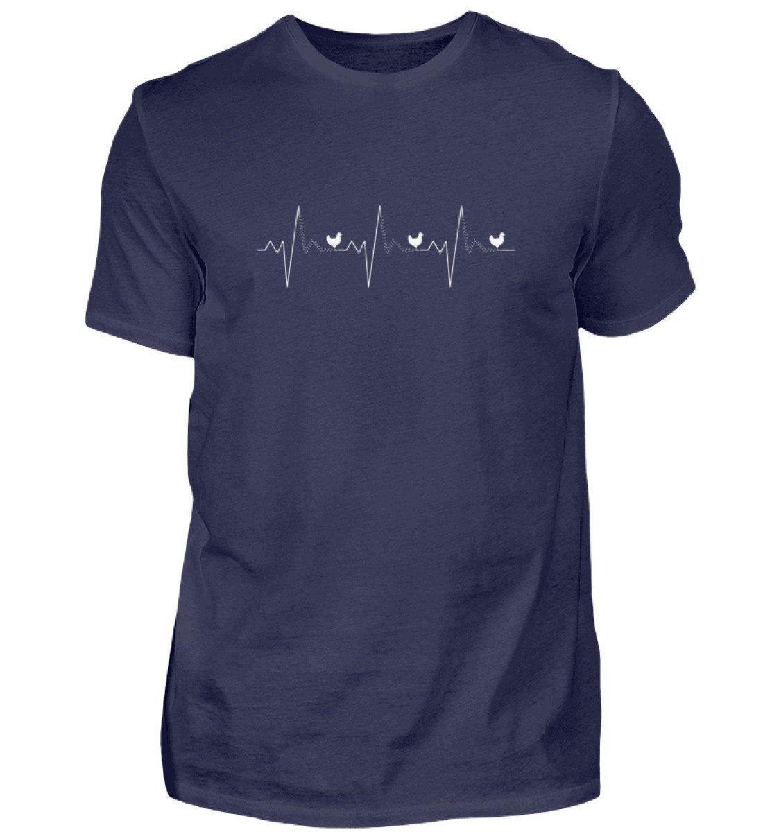 Hühner Heartbeat 2 · Herren T-Shirt-Herren Basic T-Shirt-Navy-S-Agrarstarz