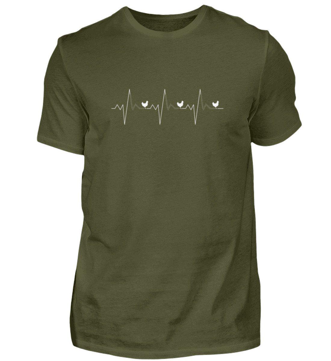 Hühner Heartbeat 2 · Herren T-Shirt-Herren Basic T-Shirt-Urban Khaki-S-Agrarstarz