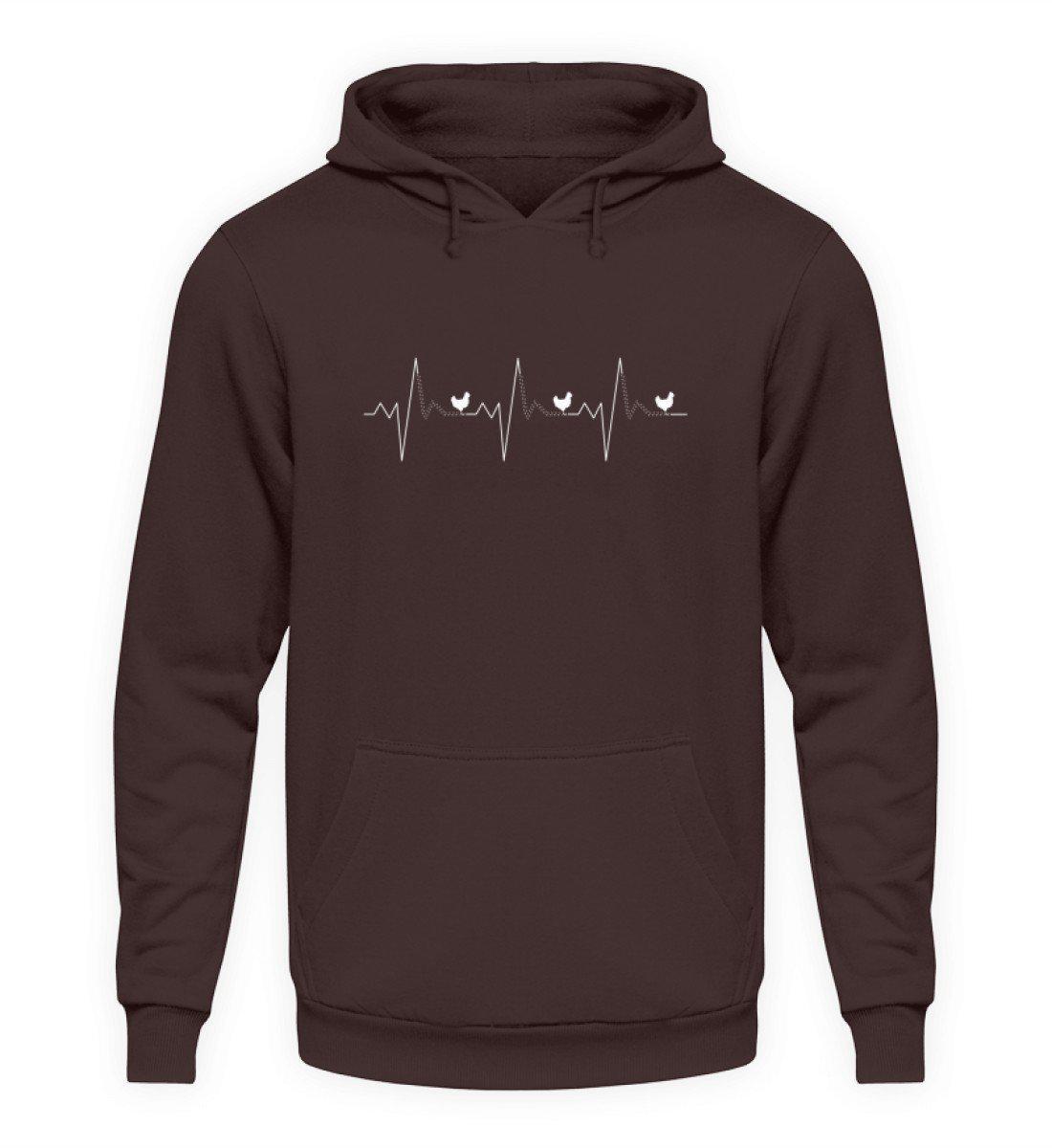 Hühner Heartbeat 2 · Unisex Kapuzenpullover Hoodie-Unisex Hoodie-Hot Chocolate-S-Agrarstarz