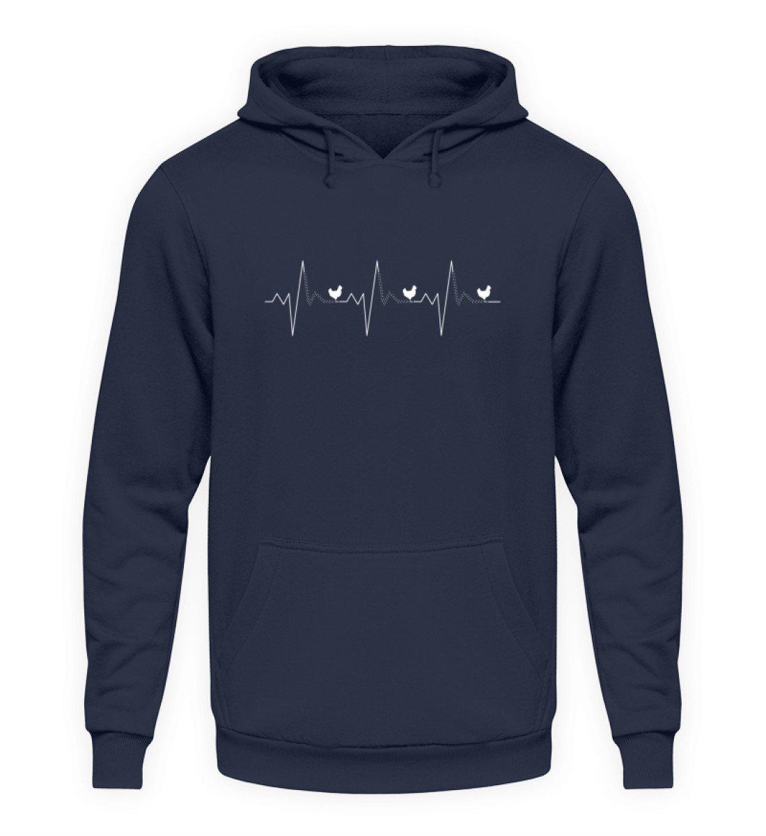 Hühner Heartbeat 2 · Unisex Kapuzenpullover Hoodie-Unisex Hoodie-Oxford Navy-S-Agrarstarz