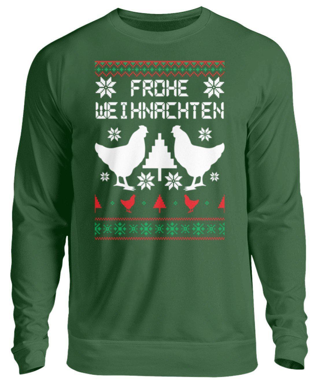 Hühner Pixel Ugly Christmas · Unisex Sweatshirt Pullover-Unisex Sweatshirt-Bottle Green-S-Agrarstarz