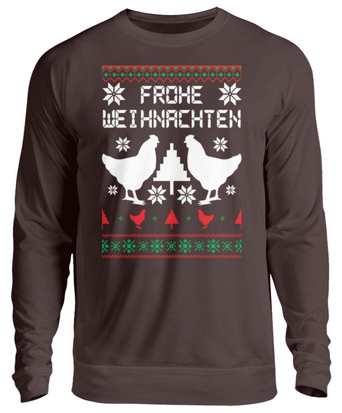 Hühner Pixel Ugly Christmas · Unisex Sweatshirt Pullover-Unisex Sweatshirt-Hot Chocolate-S-Agrarstarz