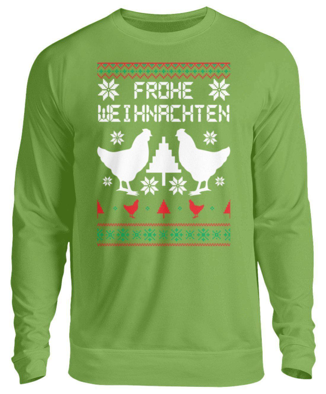 Hühner Pixel Ugly Christmas · Unisex Sweatshirt Pullover-Unisex Sweatshirt-LimeGreen-S-Agrarstarz