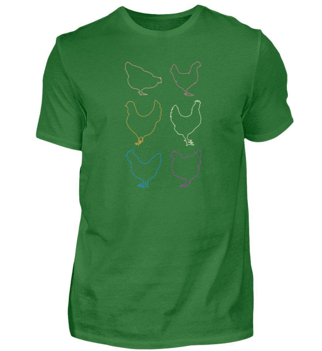 Hühner Silhouetten farbig · Herren T-Shirt-Herren Basic T-Shirt-Kelly Green-S-Agrarstarz