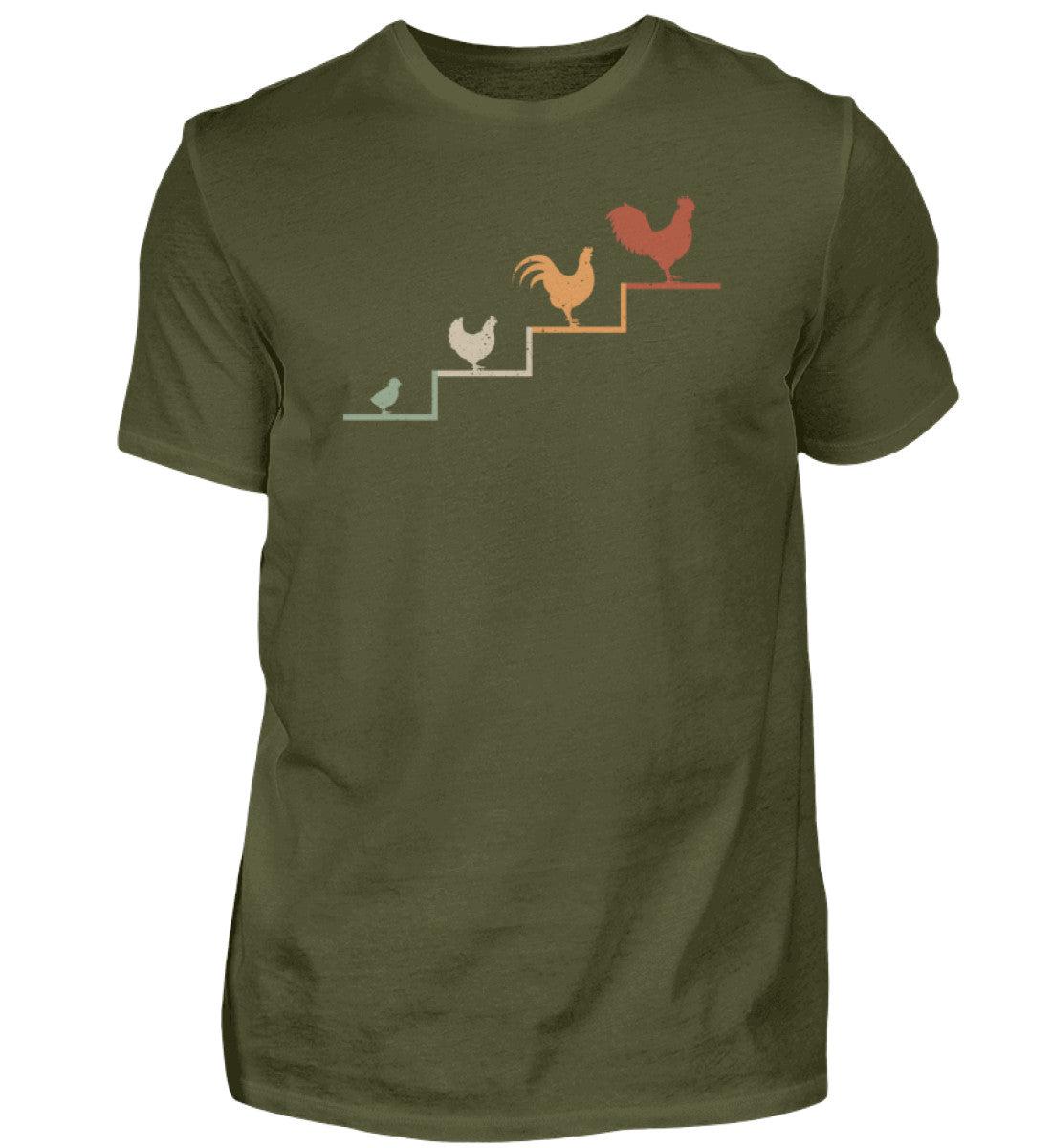 Hühner Treppe · Herren T-Shirt-Herren Basic T-Shirt-Urban Khaki-S-Agrarstarz