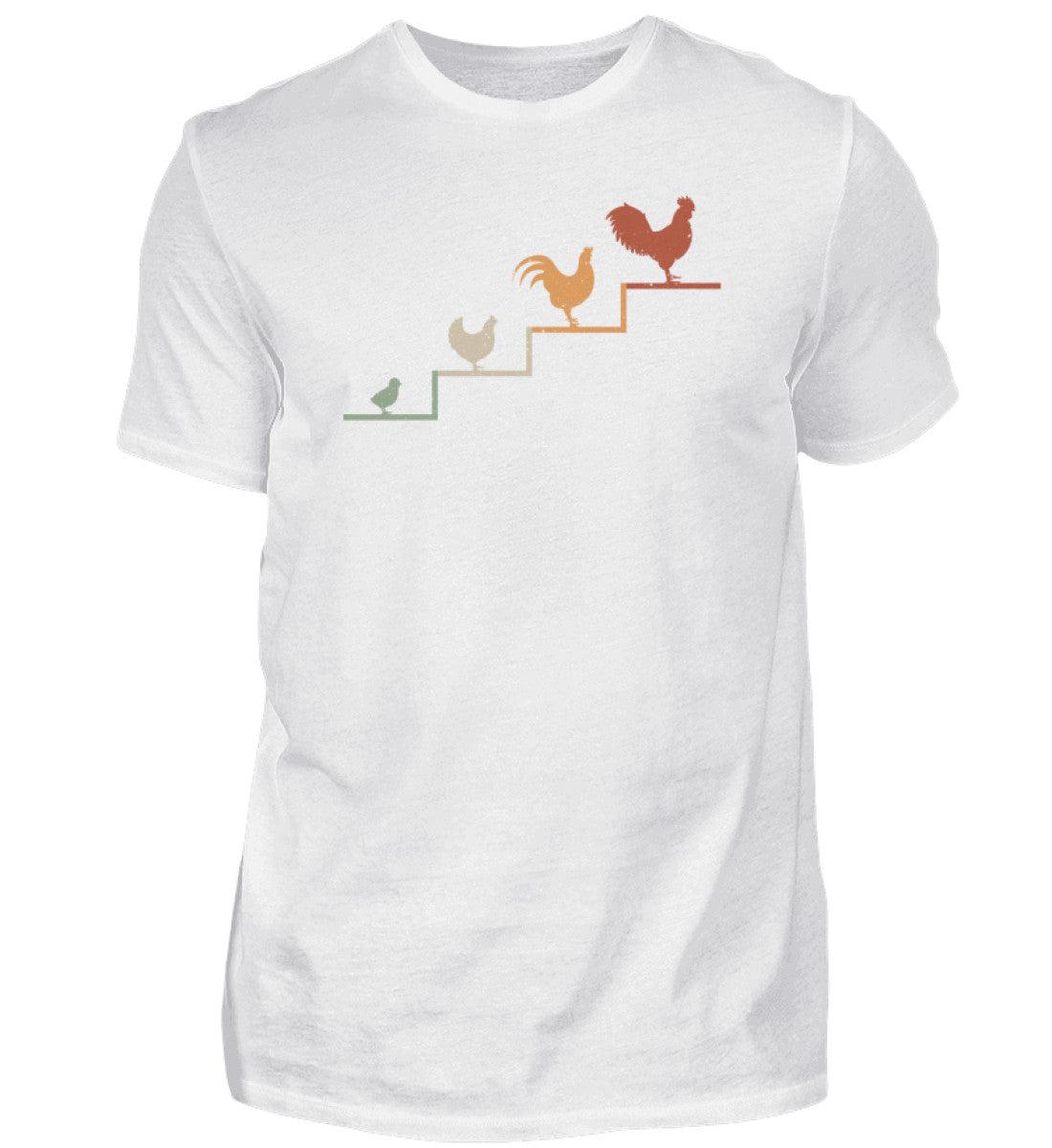 Hühner Treppe · Herren T-Shirt-Herren Basic T-Shirt-White-S-Agrarstarz
